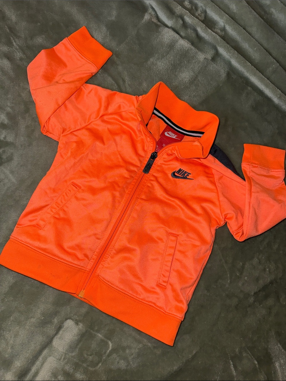 18m Nike Bright Orange Kids' Zip-Up Jacket with pockets